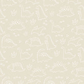 Dinky Dinos Wallpaper in Cream and White