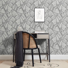 Banana Leaf Wallpaper in Mono
