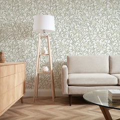 Beauty of Nature Wallpaper in Sage Green