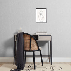 Camden Plain Wallpaper in Soft Grey and Silver
