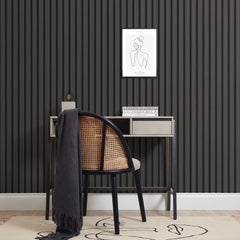 Contemporary Wood Slat Ebony