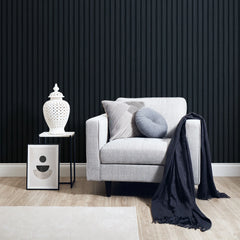 Contemporary Wood Slat Navy