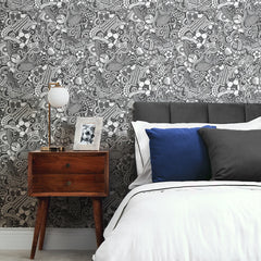 Dream Team Wallpaper in Grey and White