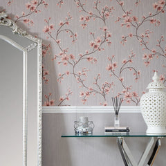 Francesca Wallpaper in Glittering Grey