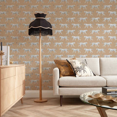 Leopard Motif Wallpaper in Caramel