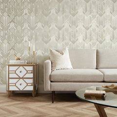 Liquid Marble Geometric Wallpaper in Cream