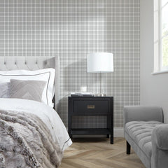 Traditional Check Wallpaper in Grey