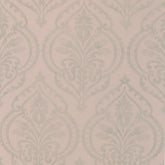 Moroccan Damask Wallpaper Blush, Silver