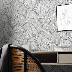 Banana Leaf Wallpaper in Mono