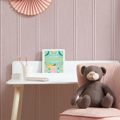 Beadboard Panel Wallpaper in Blush Pink