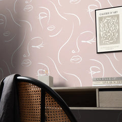 Belle Wallpaper in Blush Pink