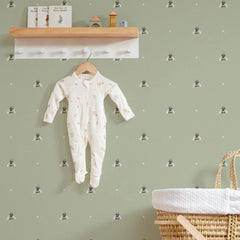 Bumble Bee Wallpaper in Sage Green