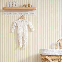 Classic Stripe Wallpaper in Lemon Yellow