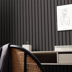 Contemporary Wood Slat Ebony