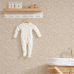 Dinky Dinos Wallpaper in Neutral