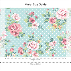 Dotty for Roses Full Wall Mural in Multicoloured