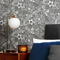 Dream Team Wallpaper in Grey and White