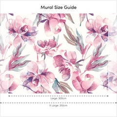 In Bloom Full Wall Mural in Watercolour Pinks