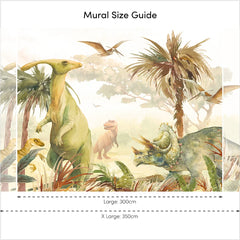 Jurassic Full Wall Mural in Watercolour Greens