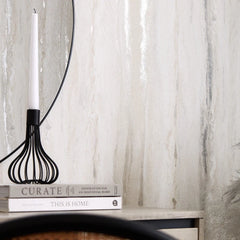 Zelda Metallic Wallpaper in Cool Grey with Metallic Silver
