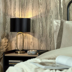 Zeus Metallic Wallpaper in Warm Grey and Sand and Metallic Gold