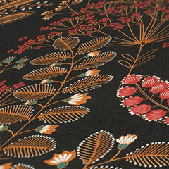 Midnight Botanicals Multicoloured Wallpaper on Charcoal