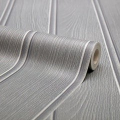 Beadboard Panel Wallpaper in Silver Grey