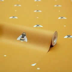 Bumble Bee Wallpaper in Mustard