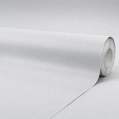 Camden Plain Wallpaper in Soft Grey and Silver