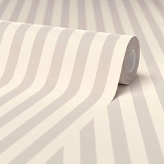 Classic Stripe Wallpaper in Cream and Truffle