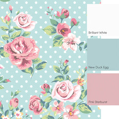 Dotty for Roses Full Wall Mural in Multicoloured