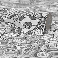 Dream Team Wallpaper in Grey and White