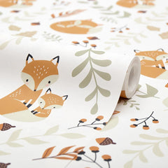 Forest Foxes Wallpaper in Warm Tones
