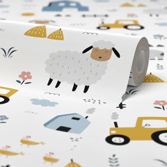 Fun at the Farm Wallpaper in Multicoloured