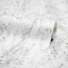 Sirrus Metallic Marble Wallpaper in Grey