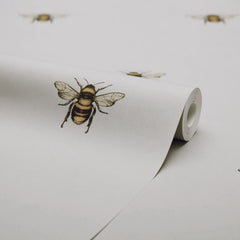 Luxe Bee Wallpaper in Grey