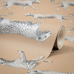 Leopard Motif Wallpaper in Caramel