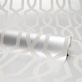 London Trellis Wallpaper in Silver