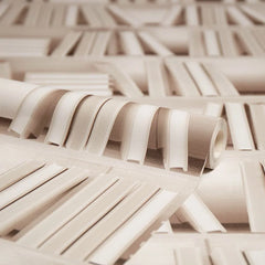 Modern Library Wallpaper in Cream