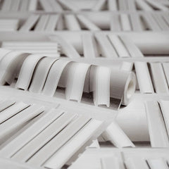 Modern Library Wallpaper in White