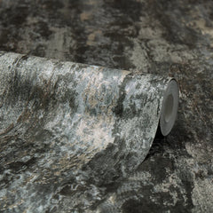 Nova Metallic Wallpaper in Charcoal with Silver Sparkle
