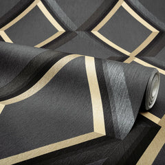 Profile Geometric Wallpaper in Black