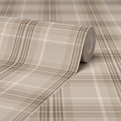 Traditional Check Wallpaper in Camel