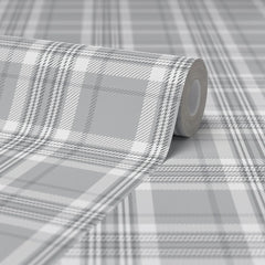 Traditional Check Wallpaper in Grey