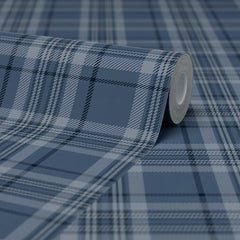 Traditional Check Wallpaper in Navy