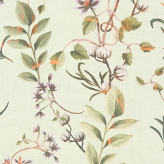 Bloom and Leaf Wallpaper in Sage Green