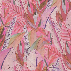 Verdant Mirage Wallpaper in Pink Tones