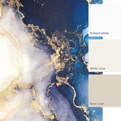 Amalfi Full Wall Mural in Navy and Gold