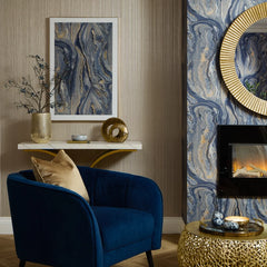 Aurous Metallic Wallpaper in Gold and Silver