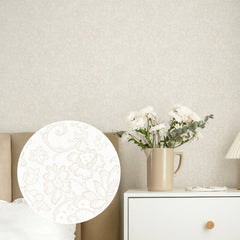 Brussels Lace Wallpaper in Cream